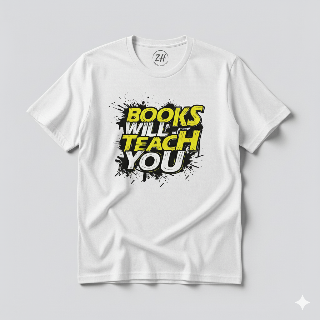 Motivational Quote Tee for Readers – White